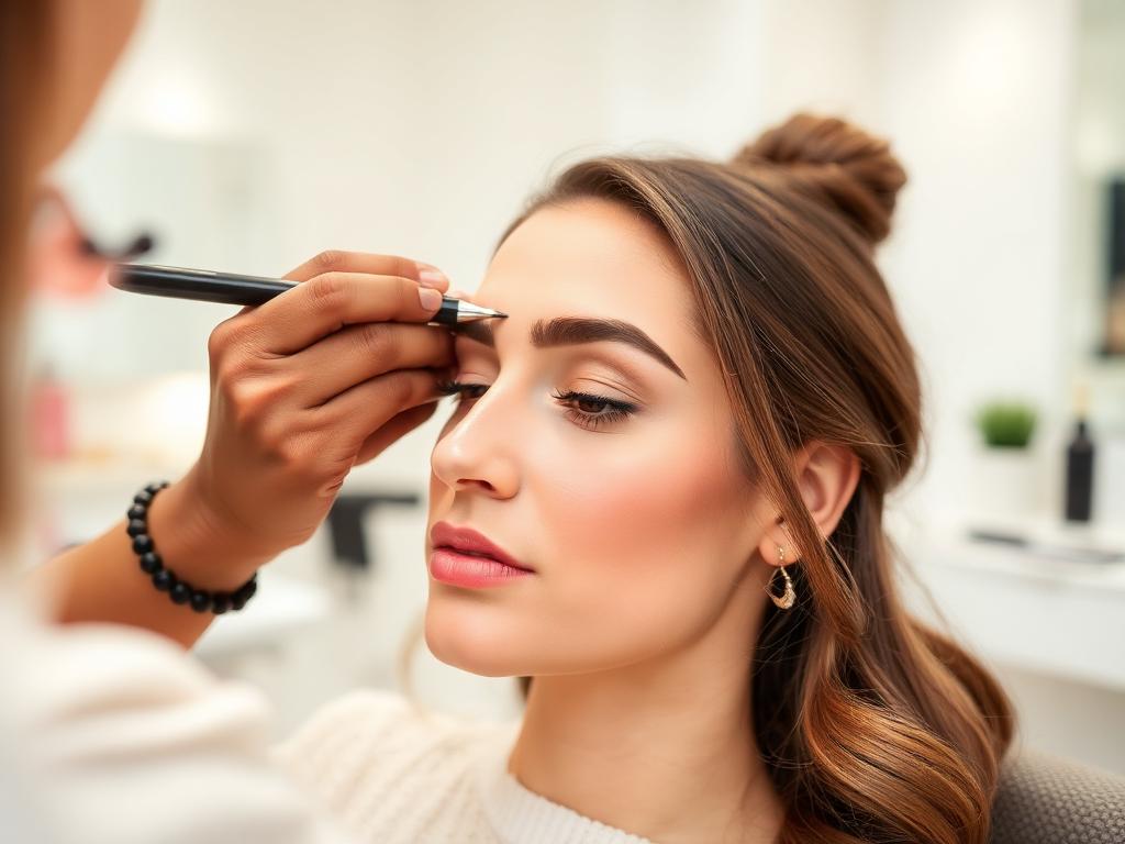 Eyebrow threading service at Kesha De Salon