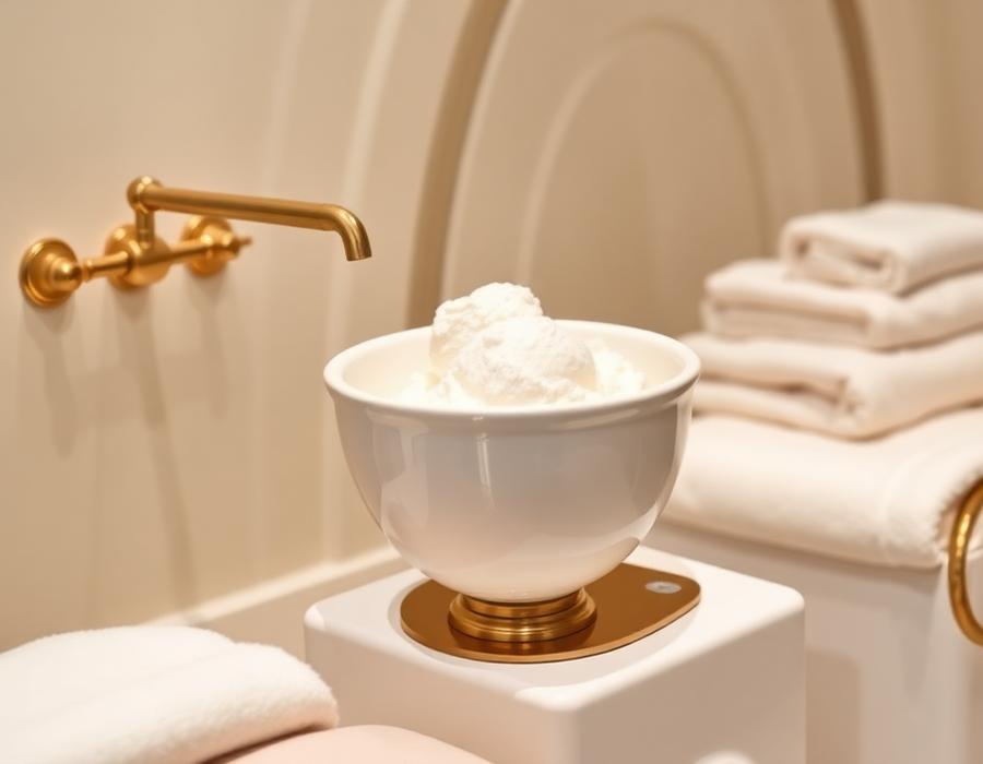Bombini ice cream pedicure setup at Kesha De Salon